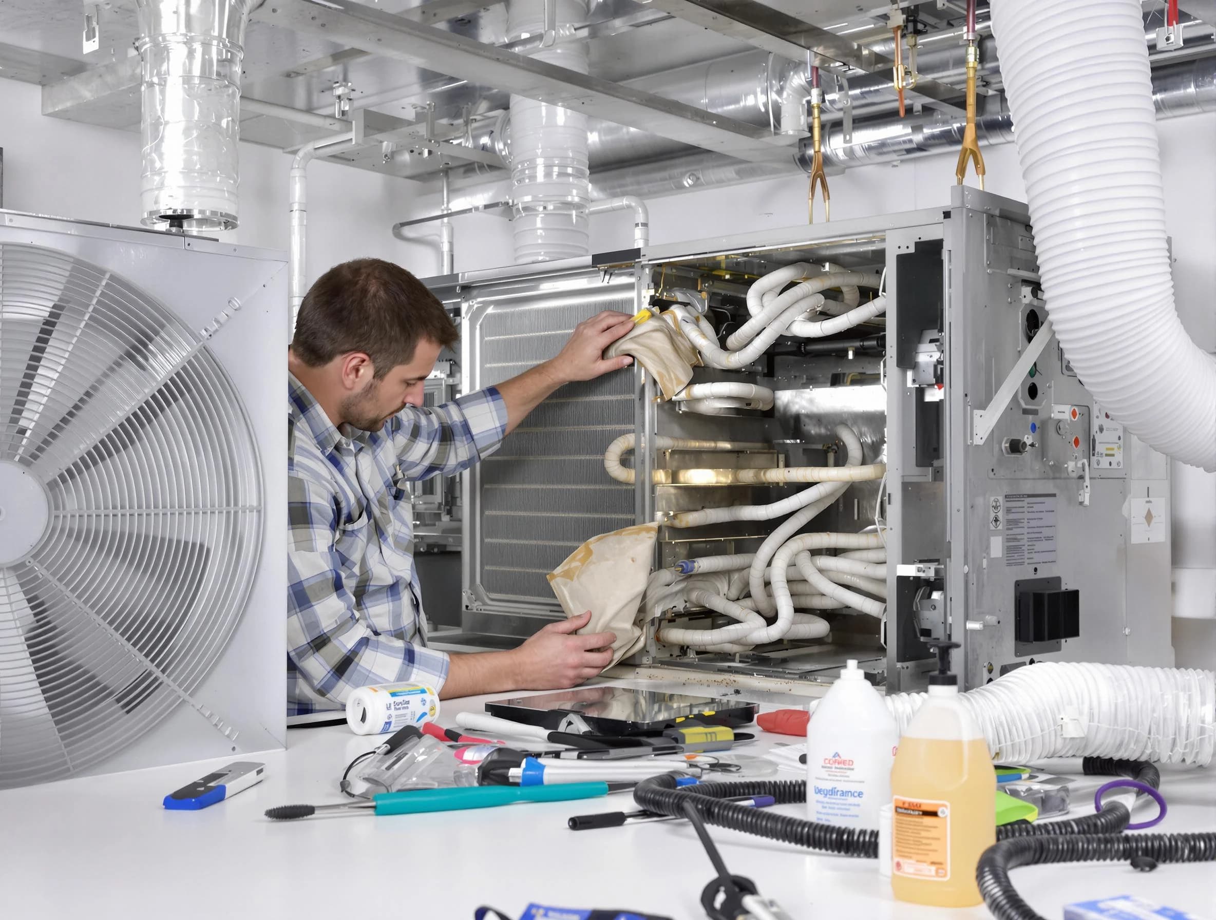 Midvale Air Duct Cleaning specialist performing precision AC coil cleaning in Midvale