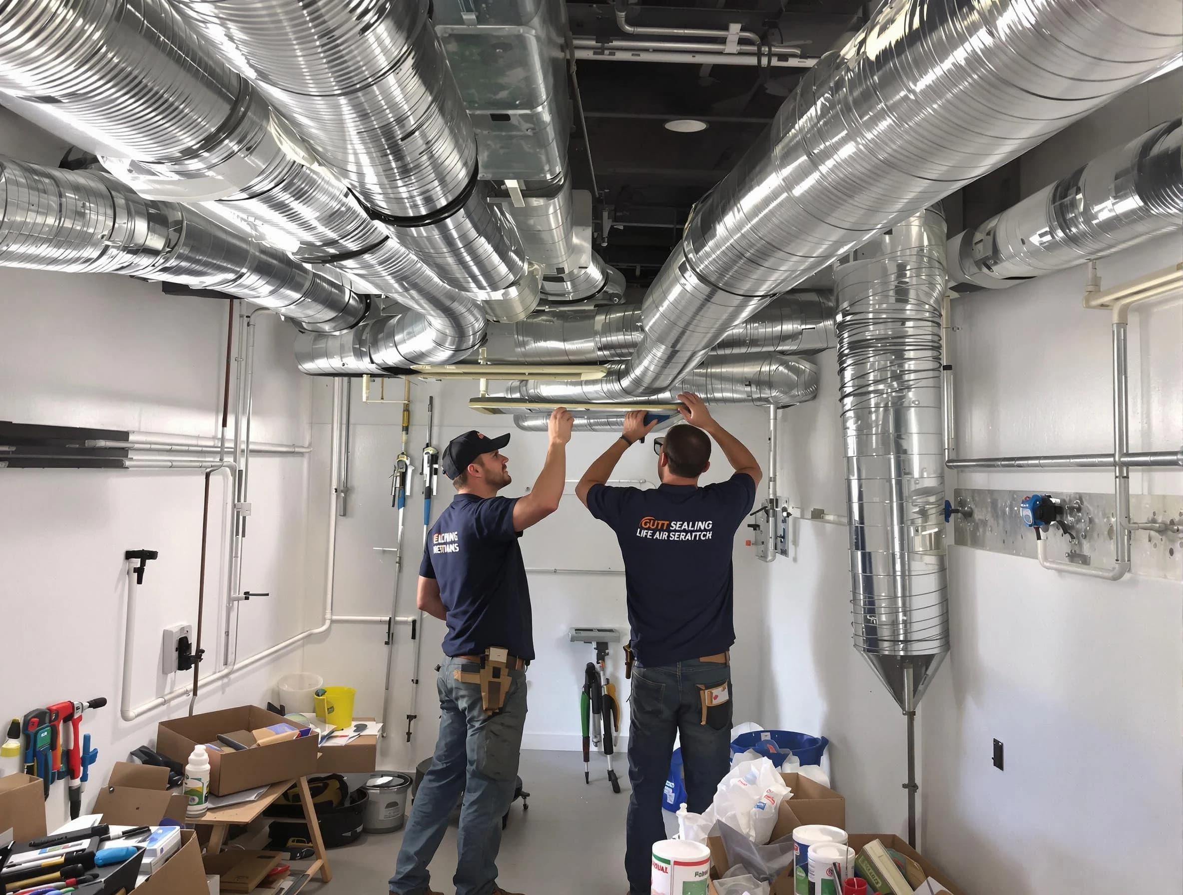 Midvale Air Duct Cleaning technician applying professional duct sealing solutions in Midvale