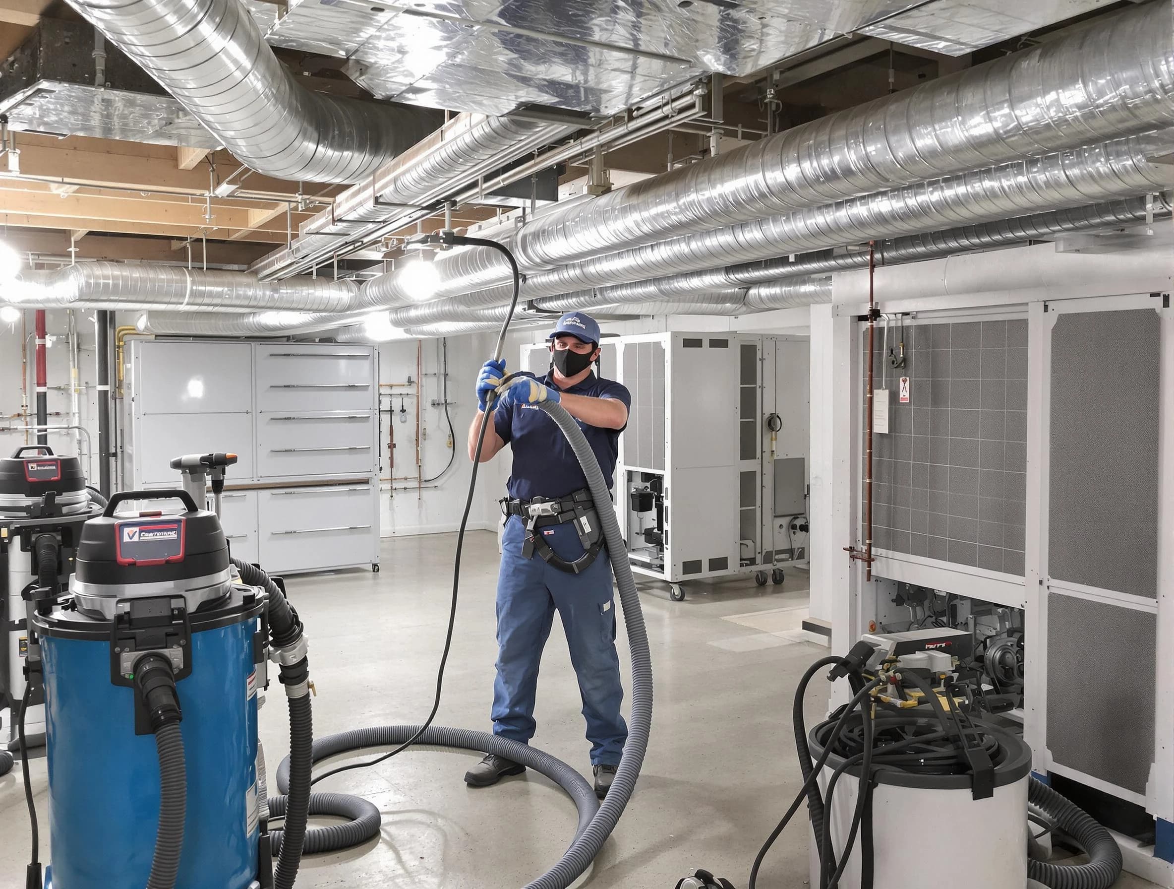 Midvale Air Duct Cleaning specialist performing thorough central air duct cleaning for improved system efficiency in Midvale