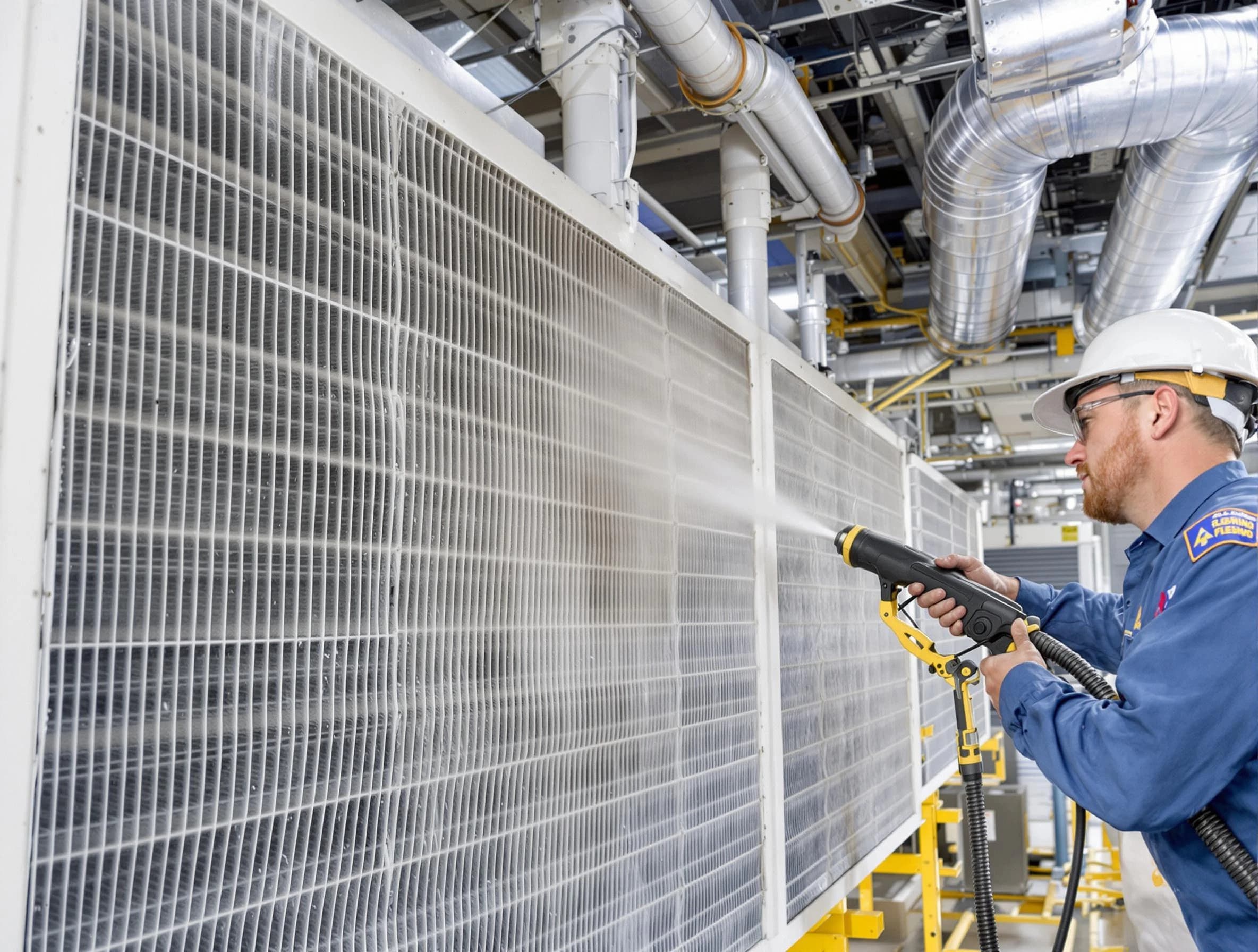 Professional commercial coil cleaning by Midvale Air Duct Cleaning in Midvale