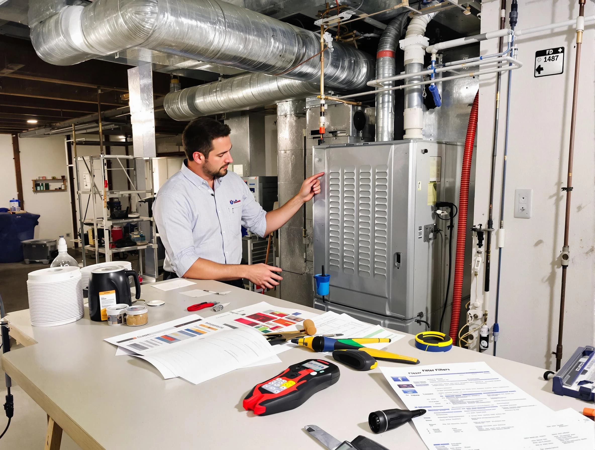 Midvale Air Duct Cleaning inspector conducting detailed filter system evaluation using professional diagnostic tools in Midvale