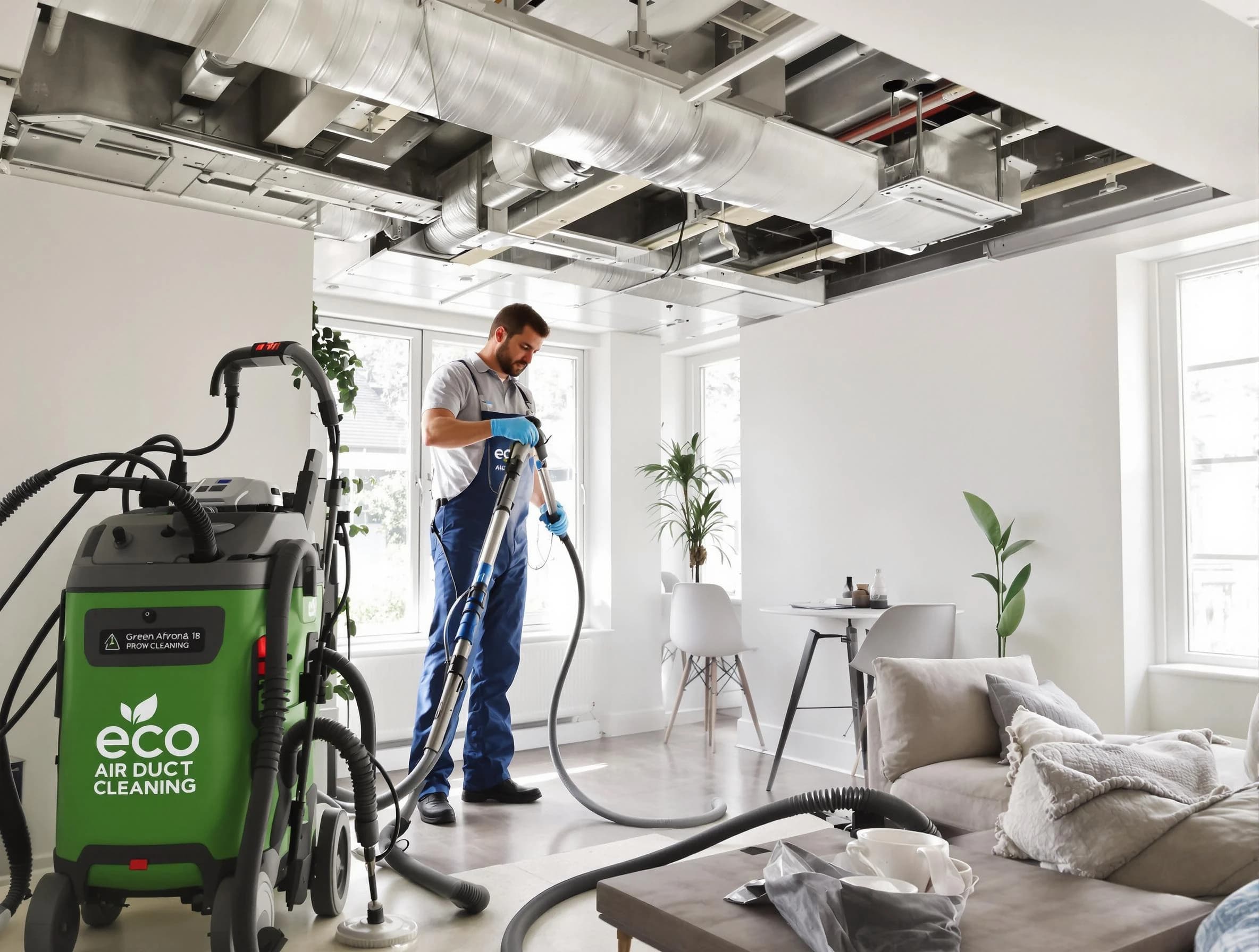 Midvale Air Duct Cleaning technician performing eco-friendly duct cleaning using sustainable methods in Midvale