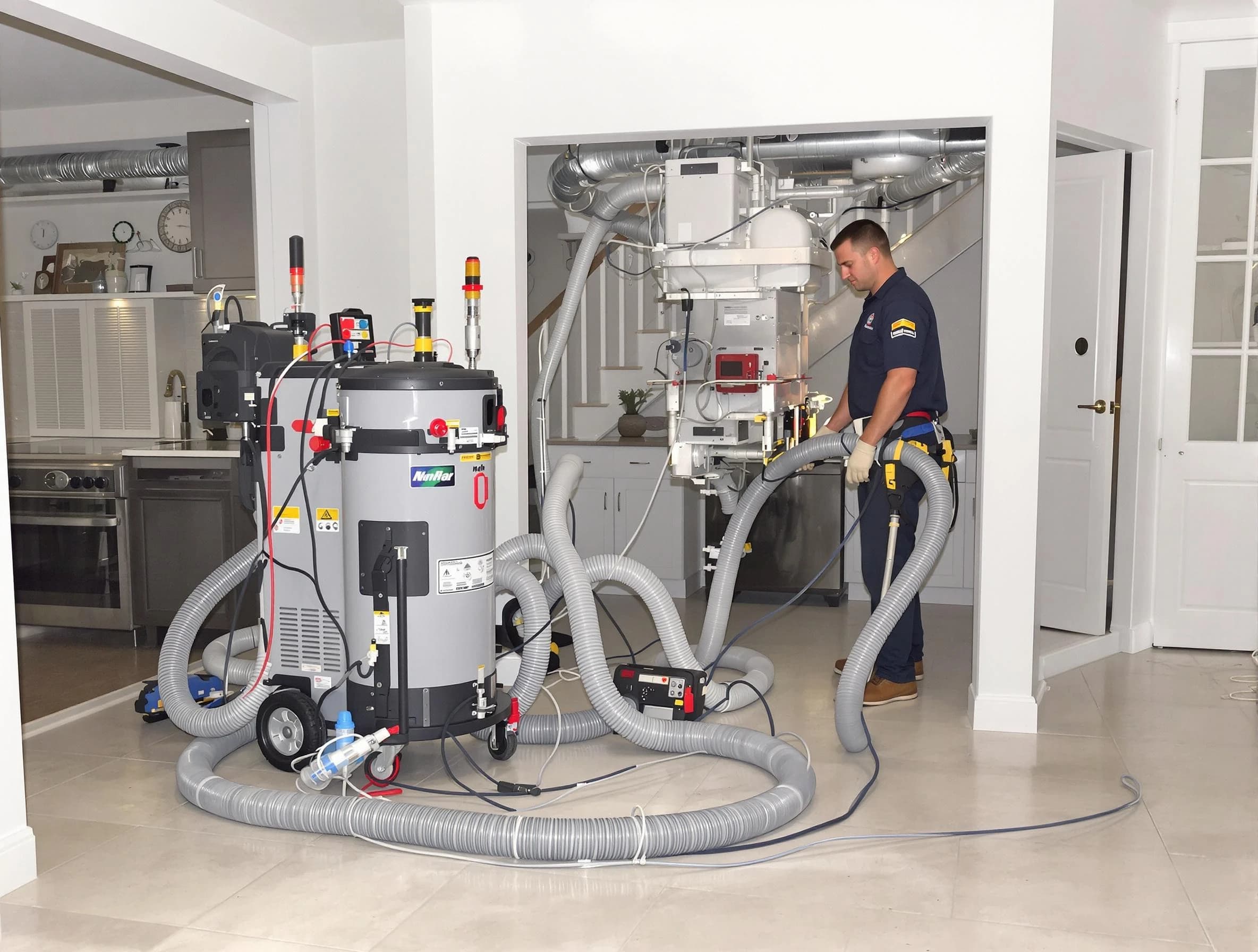 Midvale Air Duct Cleaning technician operating negative pressure cleaning equipment for thorough duct maintenance in Midvale