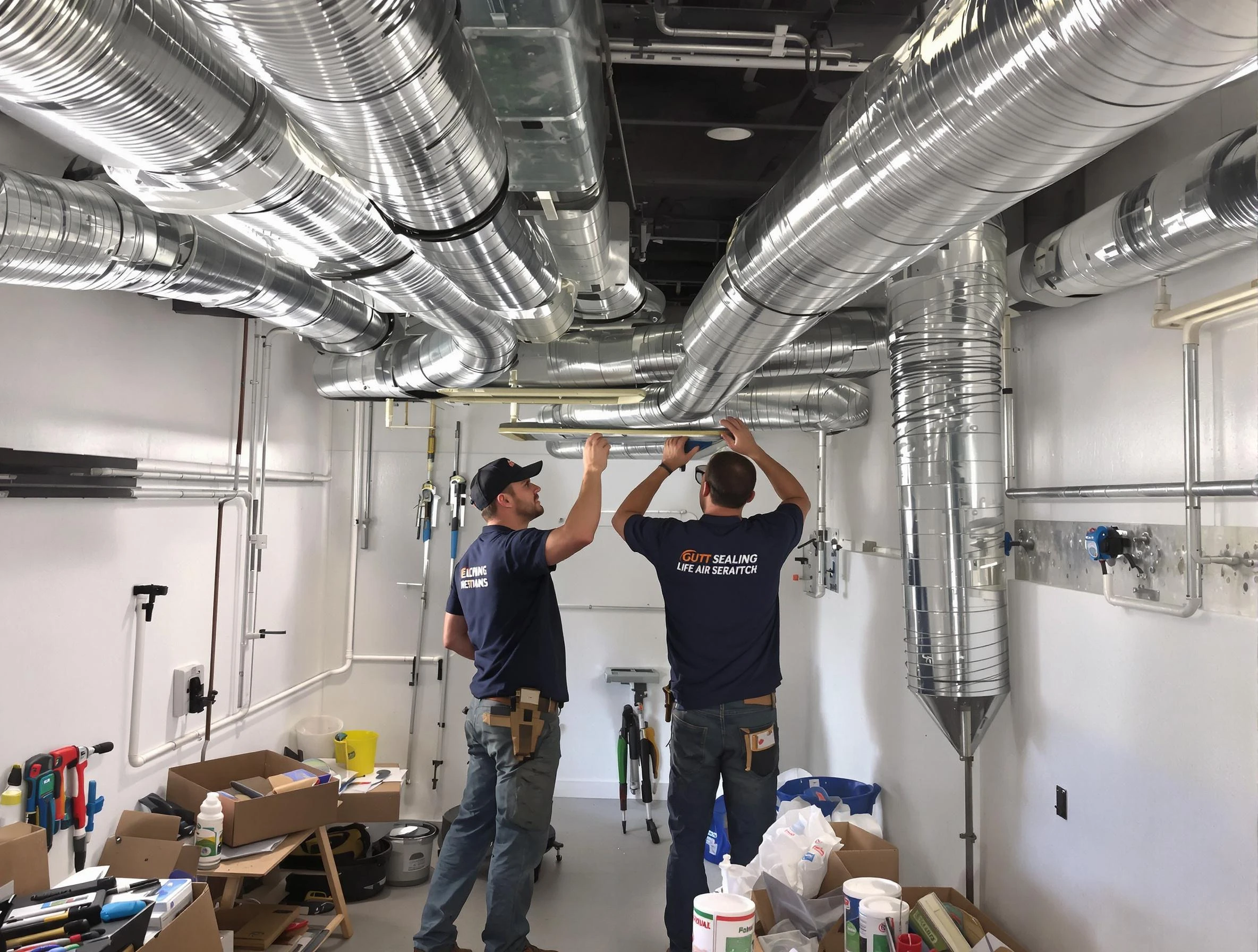 Midvale Air Duct Cleaning technician applying professional duct sealing solutions in Midvale